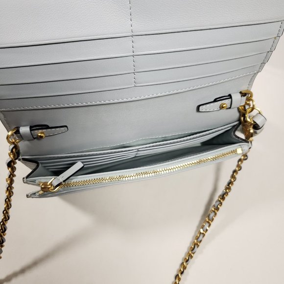 Tory Burch Fleming Flat Wallet Crossbody Bag - Blue - Picture 6 of 7